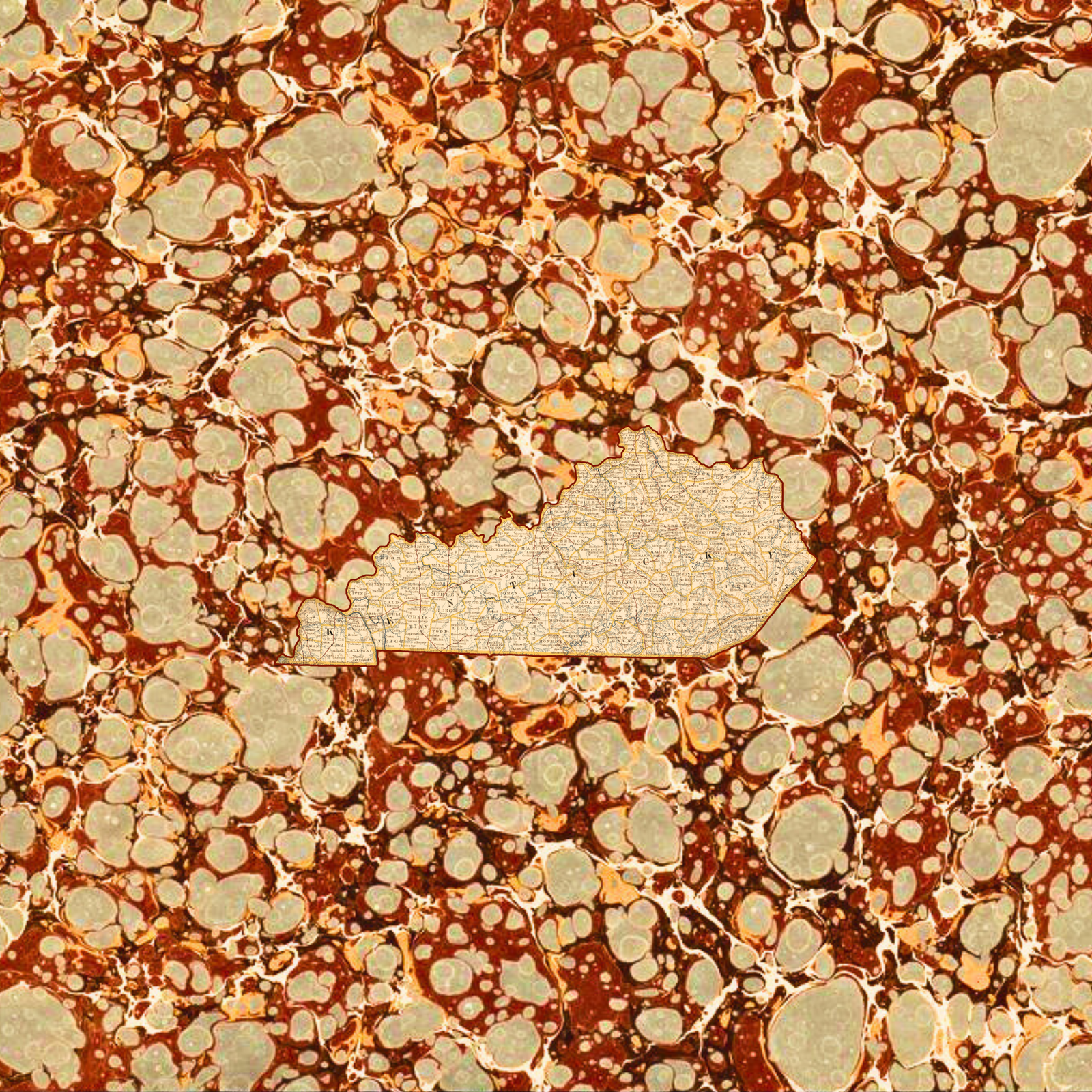 Marbled Vintage Map - Kentucky