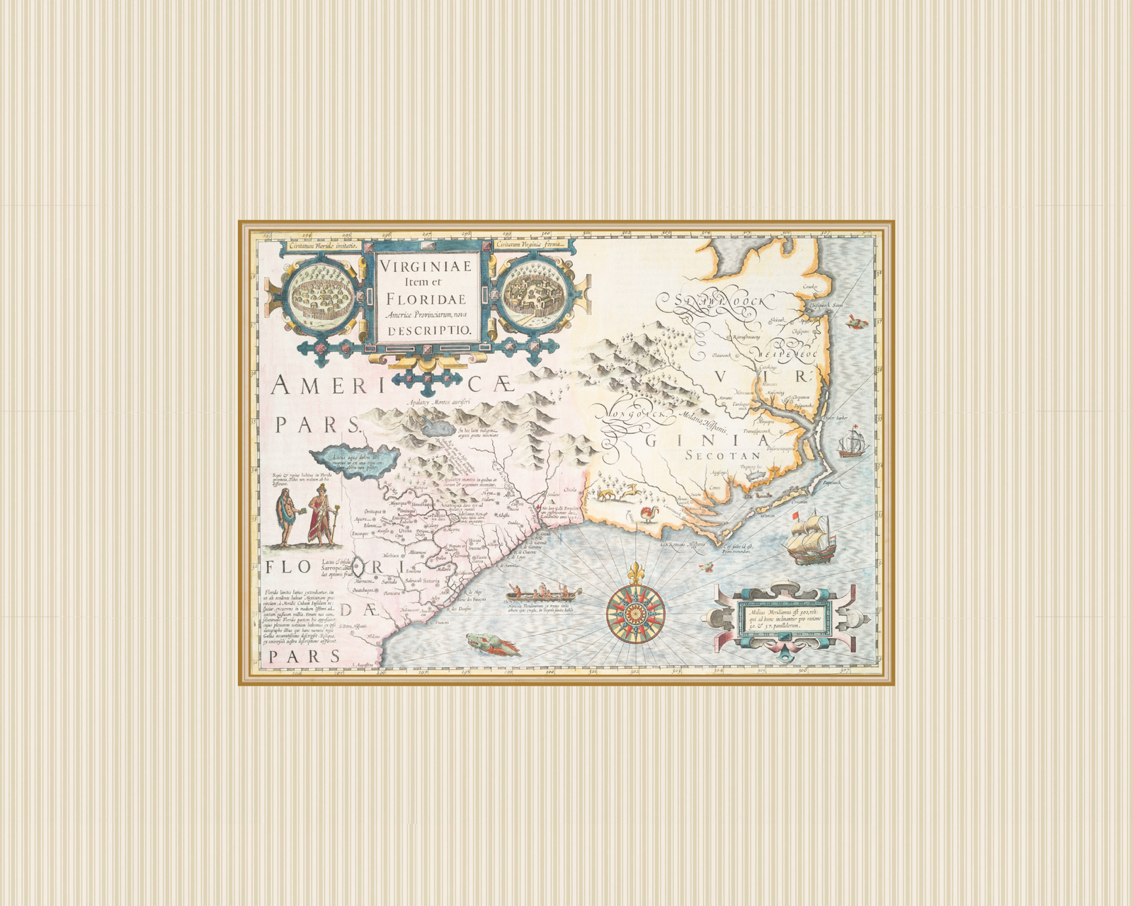 Vintage Map - Virginia & Florida