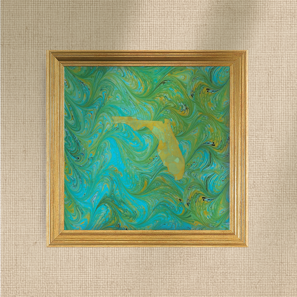 Marbled Vintage Map - Florida