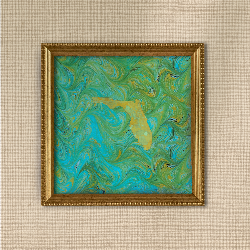 Marbled Vintage Map - Florida