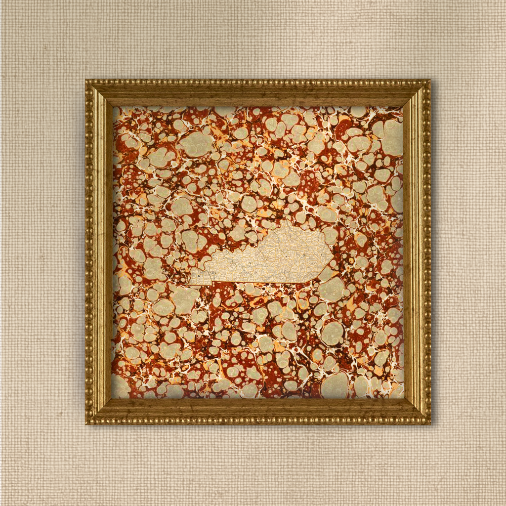 Marbled Vintage Map - Kentucky