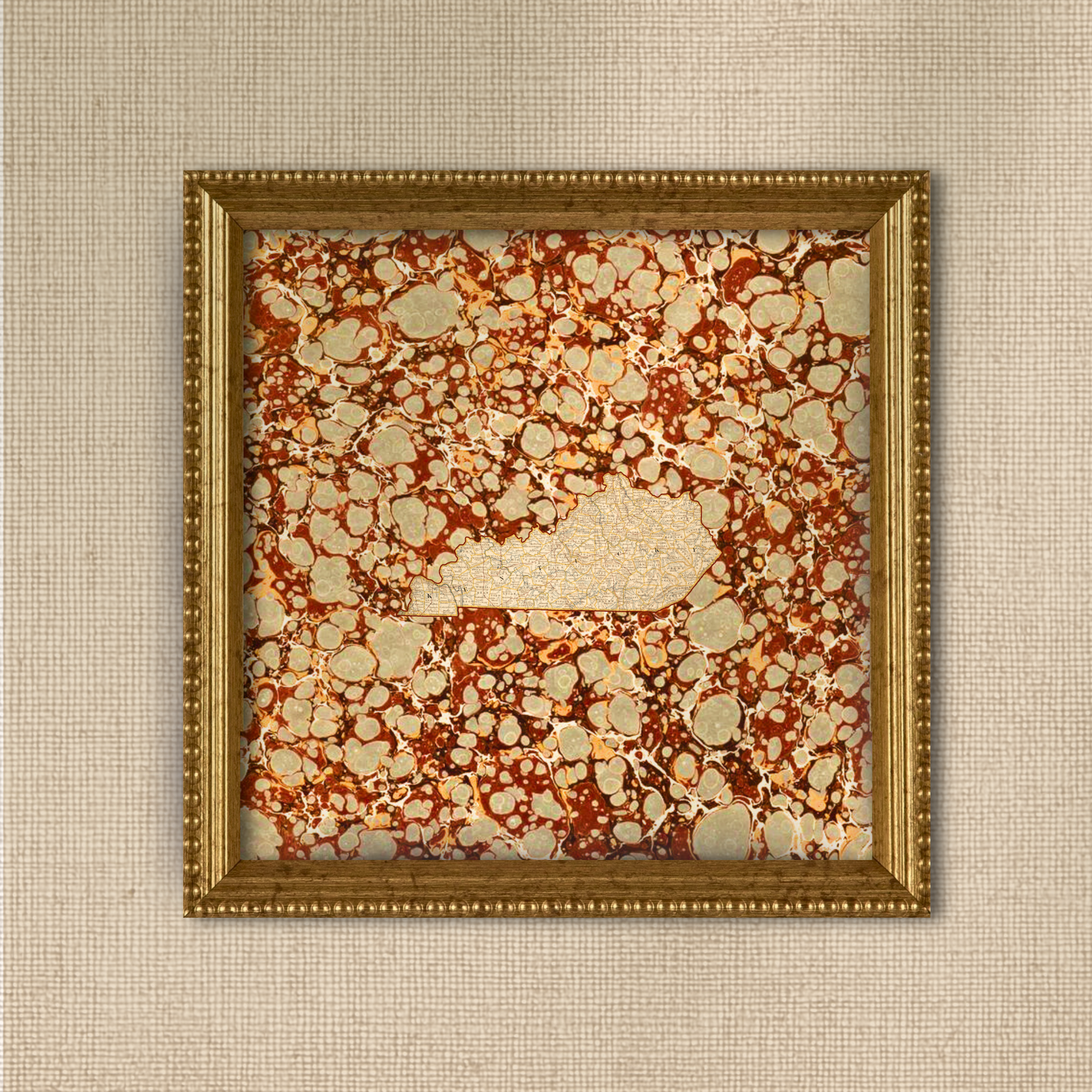 Marbled Vintage Map - Kentucky
