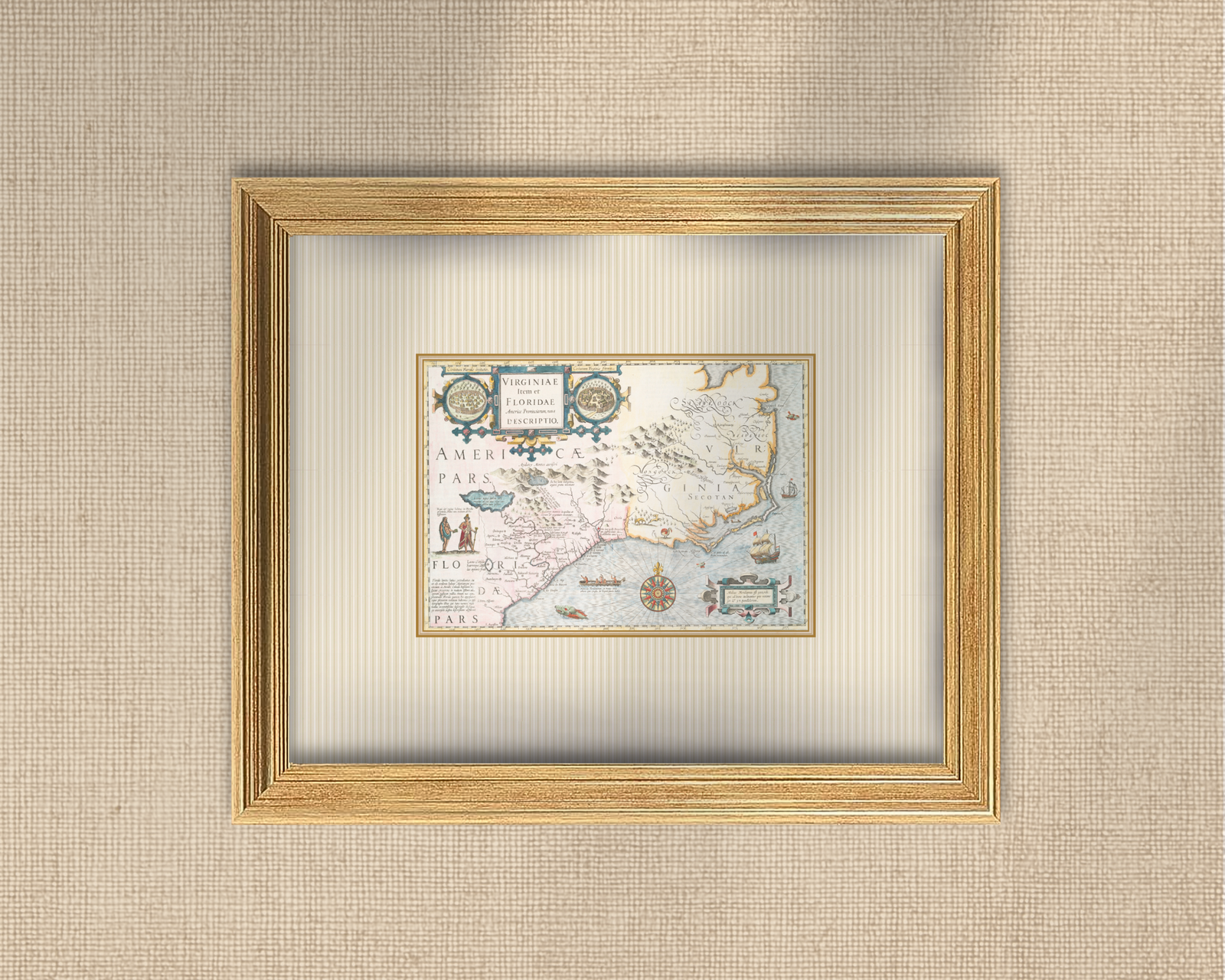 Vintage Map - Virginia & Florida