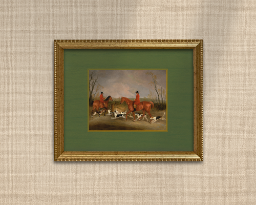 Equestrian - Two Hunters and Dogs