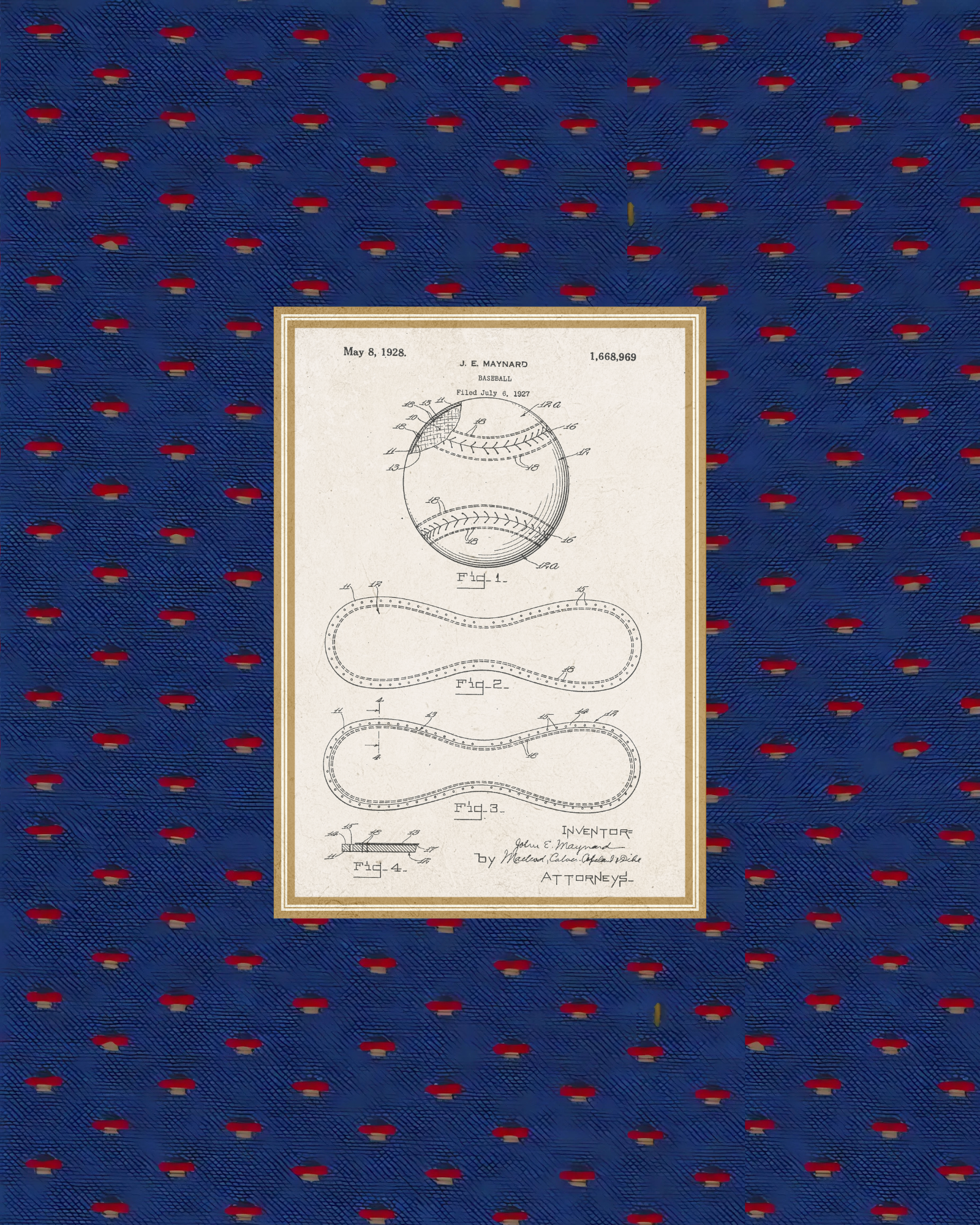 1st Baseball Patent Giclee