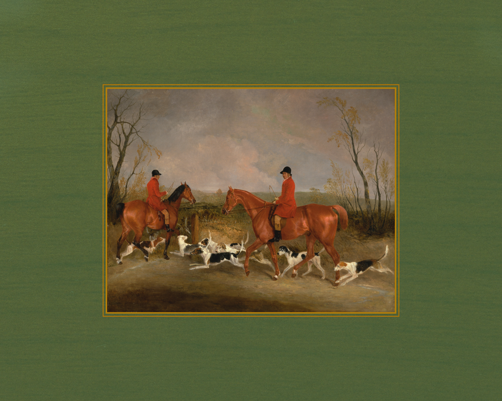 Equestrian - Two Hunters and Dogs