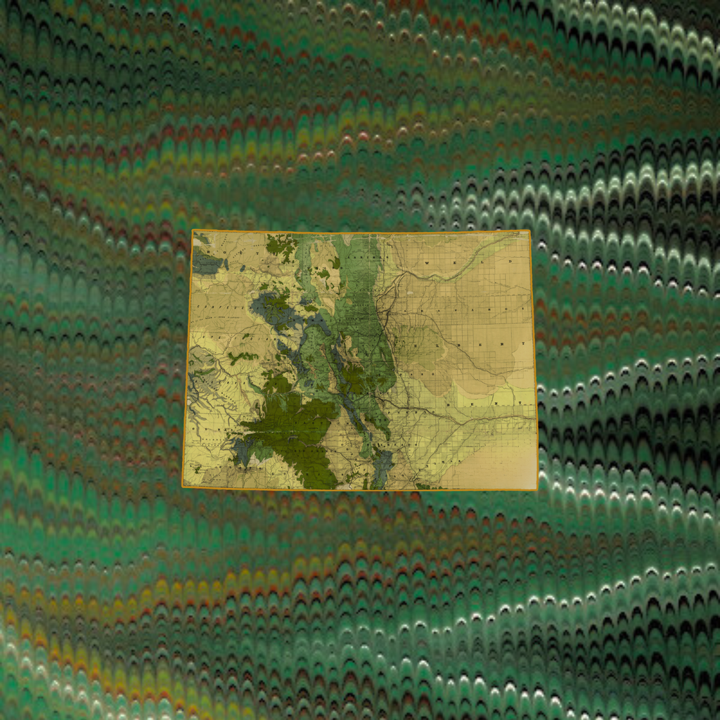 Marbled Vintage Map - Colorado