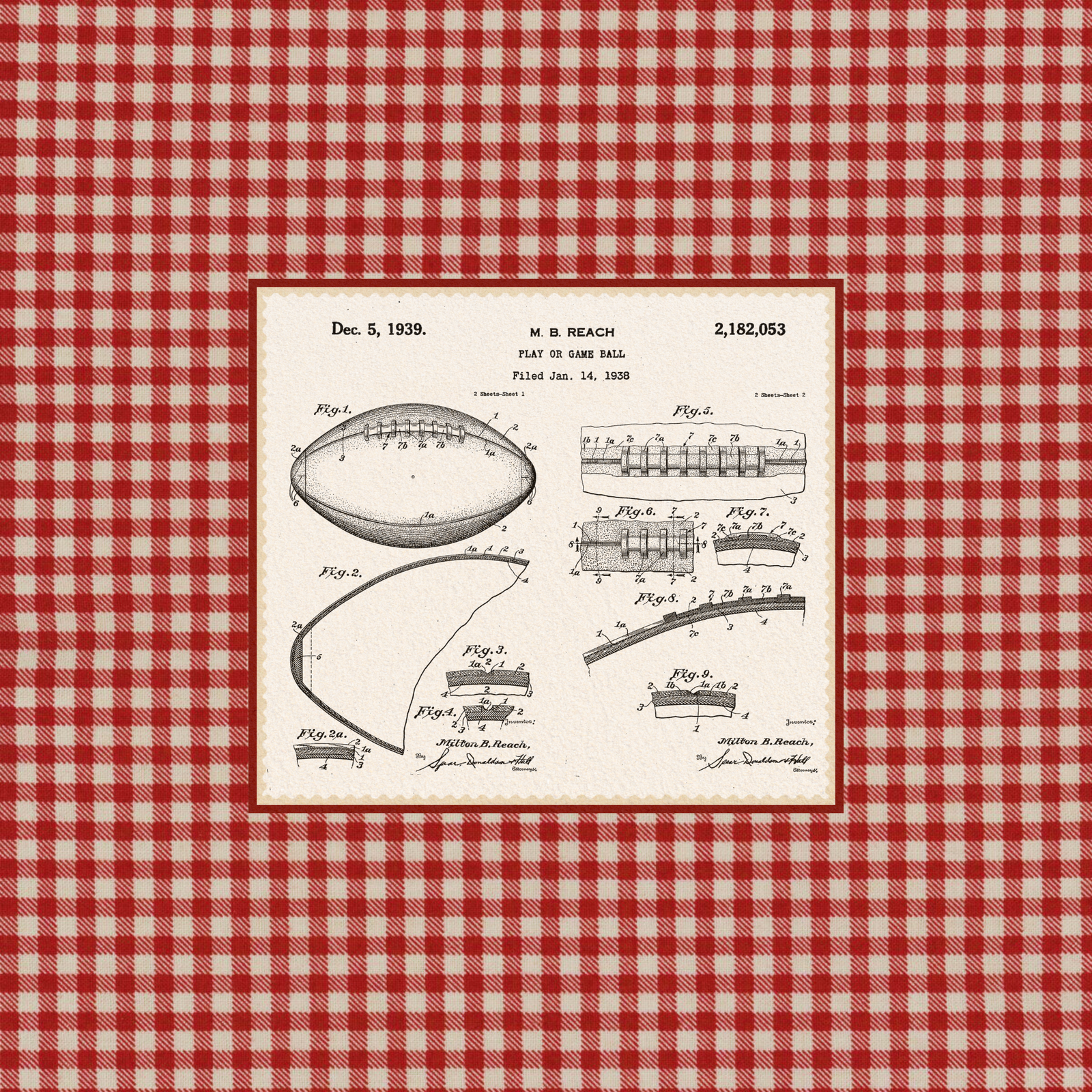 M.B. Reach American Football Patent of 1939