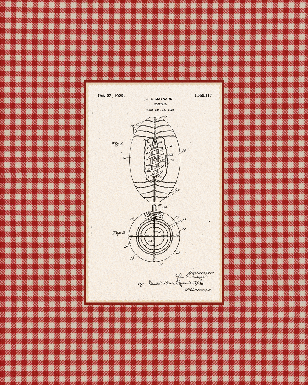J.E. Maynard American Football Patent of 1925
