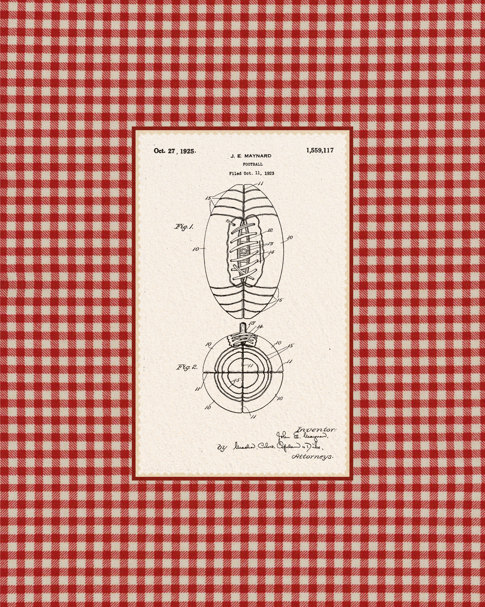 J.E. Maynard American Football Patent of 1925